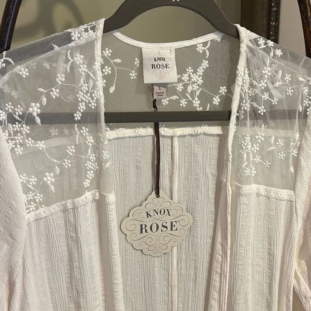 KNOX ROSE Lace Cardigan NWT - Picture 2 of 8